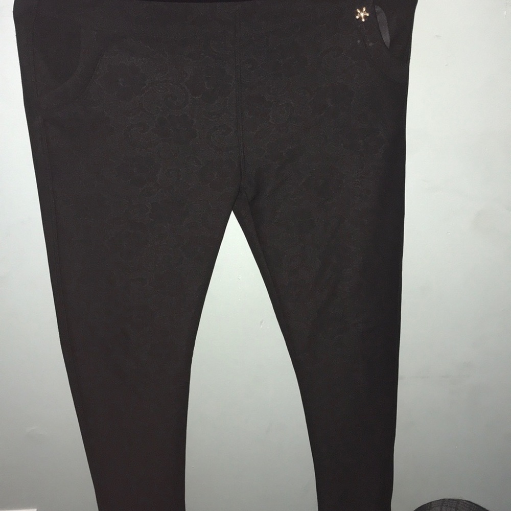 Black pants with floral print